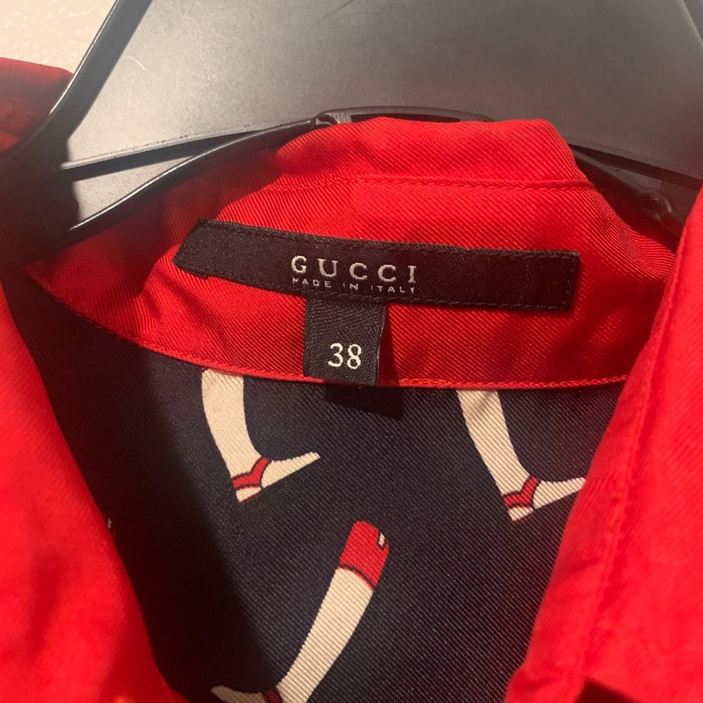 Gucci Women Classic Silk Shirt Blouse Size38 100% Auth - Picture 10 of 10